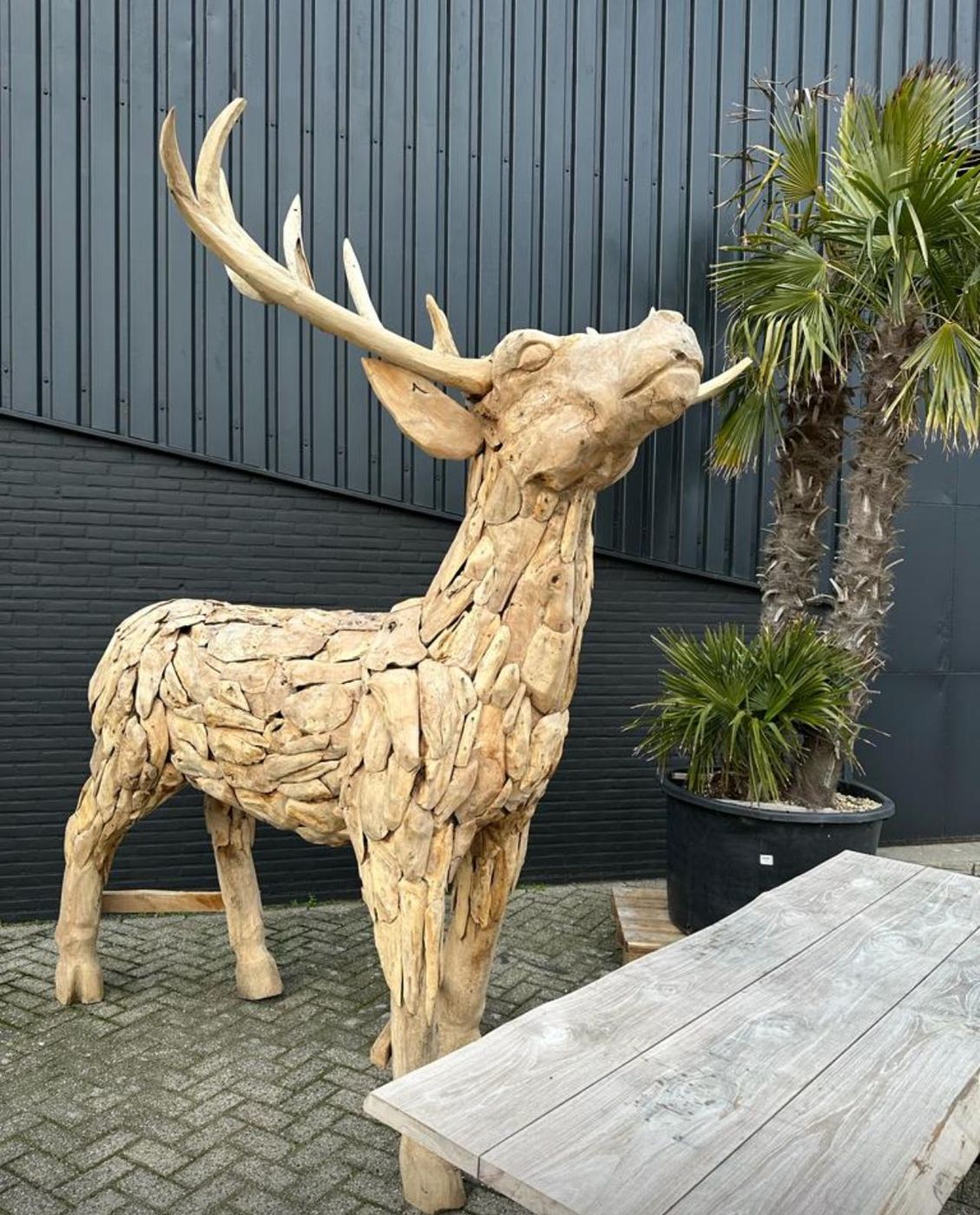 Hirsch – Teakholz-Skulptur
